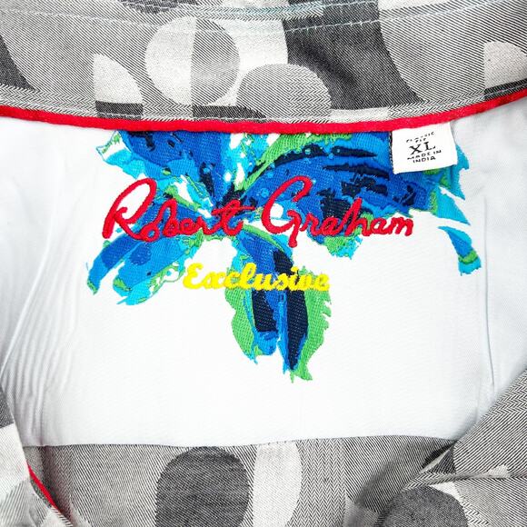 Robert Graham Mens Grey Pattern Long Sleeve Button Down XL - Picture 3 of 5